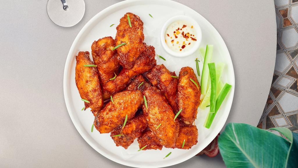 Crispy Wing · Buffalo, sour and chili or BBQ.