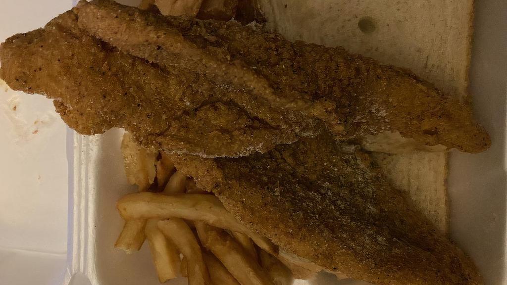 Catfish Dinner · Served with fries or coleslaw and bread.