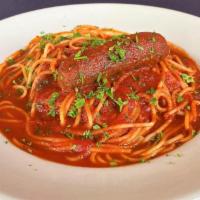 Hill Special · Your choice of pasta with Maggie's sugo and meatballs or Italian sausage