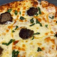 Medium Meatball Pizza  · Big Kel's Meatballs, Marinara, Pizza Cheese, Fresh Basil and Pecorino Romano Cheese