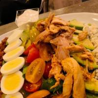 Cobb Salad · Tomato, Bacon, Hard Boiled Egg, Bleu Cheese Crumbles, Avocado and Big Kel's Roasted Pulled C...