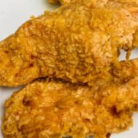 Kids Chicken Tenders · Two crispy hand-breaded chicken tenders with ranch dressing