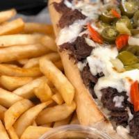 Italian Beef Sandwich · Italian beef served on french or garlic bread with extra juice.