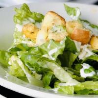 Caesar Salad · Romaine lettuce, Pecorino Romano Cheese Served with Caesar dressing & topped with Home-Made ...