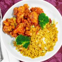 General Tso'S Chicken · Hot & spicy. Crispy chunk of chicken sauteed w. sweet & spicy sauce. Over a bed of broccoli.