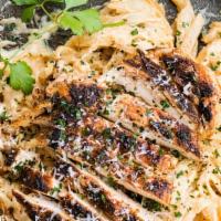 Grilled Chicken Alfredo · 196 calories. 54.58gr protein 40.34gr total carbohydrate 55.50gr total fat.
grilled cajun ch...