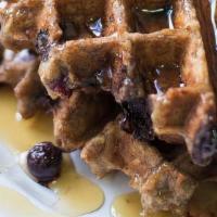 Vegan Blueberry Waffle · Vegan. 118 calories. 0.09gr protein 2.52gr total carbohydrate 0.27gr total fat.
served with ...