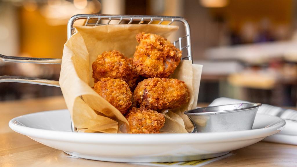 Kfb Bites- Kentucky Fried Bacon · Panko, bourbon glaze, blueberry bbq. *2019 Bacon Fest Chicago Winner*