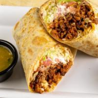 Pollo Burrito · Chicken. Served with refried beans, lettuce, tomatoes, cheese and sour cream.