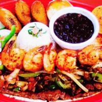 Presidente Cubano · A COMBO for the President! Grilled STEAK seasoned in white wine Grilled  CHICKEN breast and ...