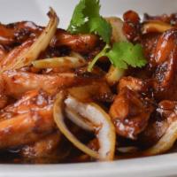 Hot & Spicy Chicken · Chicken stir fry with lemongrass & onions in chef's special sauce.
