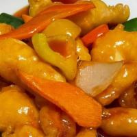 Sweet & Sour Chicken Or Shrimp (New) · Breaded chicken or shrimp deep fried, then stir fried with our delicious sweet & sour sauce....