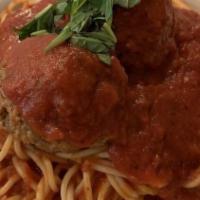 Spaghetti Marinara, Meat Sauce, Meatballs, Sausage · Spaghetti your choice (marinara, meat sauce, meatballs, and Italian sausage ).