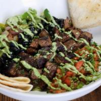Rice Bowl · Your choice of protein, fresh pico de gallo, avocado salsa, black beans, red onions, and bel...