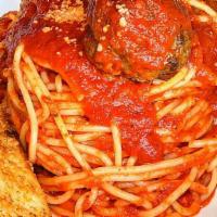 Spaghetti & Meatballs · Meatballs and marinara sauce.