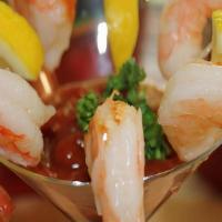 *Shrimp Cocktail · 5 jumbo chilled shrimp, cocktail sauce, and celery.