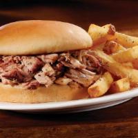Pulled Pork Sammy · House-smoked, hand-pulled, piled high on a toasted bun