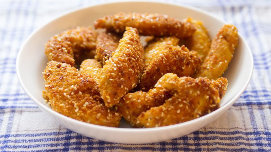 Chicken Strips · Five pieces of mouthwatering chicken strips.