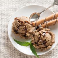 Two Scoop Ice Cream · Two scoops of classic vanilla and chocolate ice cream.