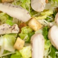 Caesar Salad · Romaine lettuce, homemade Caesar dressing, Parmesan & garlic croutons. Add chicken for an ad...