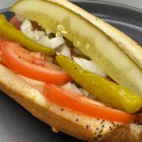 Hot Dog · Add whatever topping you want or get it Chicago Style with everything.