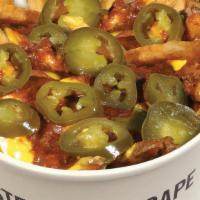 Chili Cheese Fries · Fresh-cut fries smothered in our signature chili and melted cheddar. Topped with or without ...