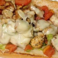 Philly Chicken Cheese Steak Combo · grilled chicken, grilled onions, grilled green peppers, mayo, tomatoes, lettuce (spicy by re...