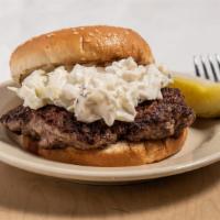 West Bank Burger · Midwest meets Africa with the Selamu burger with Wienery slaw.