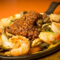 Fajita Puerto Bello · Chicken, steak, shrimp, and chorizo.