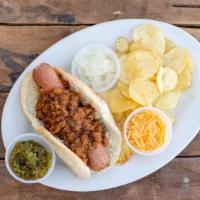 Coney Dog · 1/4 lb. All beef hot dog served with coney sauce, cheese, relish and onion.