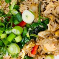 Basil Fried Rice · Egg,onions, carrot, basil, bell pepper and green onion.