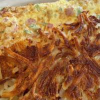 Western Omelette · Ham, onions, green peppers and cheese.