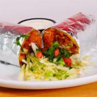 Burrito California · 12” tortilla filled with a savory filling with your choice of meat rice beans lettuce tomato...