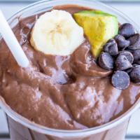 Avocado Chocolate Shake · Vegan. Avocado chocolate pudding, peanut butter, banana & almond milk.