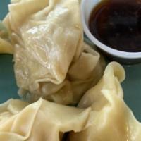 Wontons (6 Pc) · steamed wontons filled with ground turkey, comes with lo mein dipping sauce