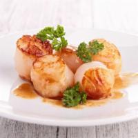 Hibachi Scallop & Shrimp · Delicious Scallop and Shrimp dish prepared Hibachi-style. Served with fried rice, cabbage, a...