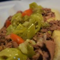 Homemade Italian Beef Sandwich · Top ten Italian beef in Chicago.