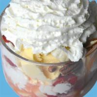 La La Palooza · Eight generous scoops of ice cream! Two Scoops each of Vanilla, Strawberry, Chocolate Chip, ...