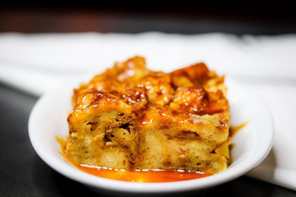 Bread Pudding · Housemade with fire roasted Fuji apples, and caramel. Heat in microwave for about 1 minute