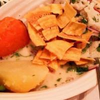 Ceviche Rio’S     (Gf) · CEVICHE RIO’S     (GF)
House specialty,  slices of flounder marinated in fresh lime juice, c...