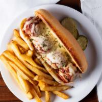 Meatball Sub · 4 meatballs on a toasted hoagie with melted mozzarella cheese.