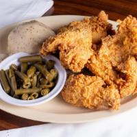 Fried Chicken Dinner - 4 Piece · Hand-breaded, hand-cut, and seasoned to perfection.  Includes, beast, wing, thigh, and leg. ...