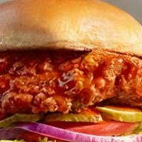 Buffalo Chicken Sandwich · Choose grilled or hand-breaded and fried chicken breast tossed in choice of Lube sauce, serv...