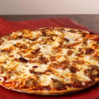 Bbq Special Pizza · BBQ Sauce, Pizza Cheese, Bacon, Italian Sausage and Onions.