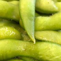 Edamame · lightly salted boiled soybeans in pad