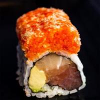 Godzilla Roll · tuna, yellowtail,avocado inside topped w. Spicy tuna, caviar

Consumer Advisory: eating raw ...