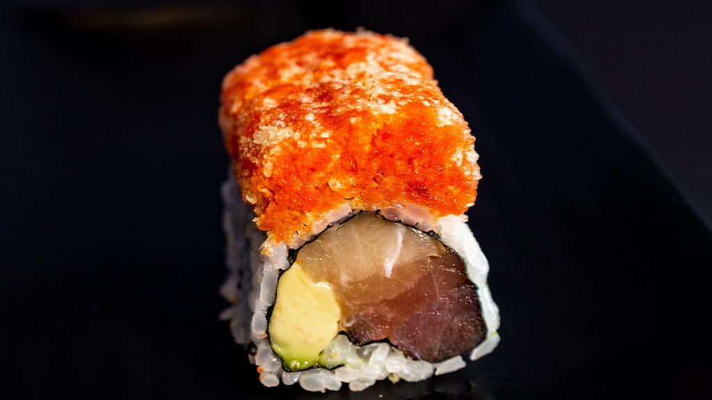 Godzilla Roll · tuna, yellowtail,avocado inside topped w. Spicy tuna, caviar

Consumer Advisory: eating raw fish, shellfish and eggs may increase your risk of foodborne illness, especially if you have certain medical conditions.