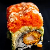 Hawaii Roll · shrimp tempura inside, topped with avocado and spicy tuna, tobiko

Consumer Advisory: eating...