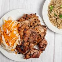 Charbroiled Lemon Chicken · Served with fried rice or steamed rice.