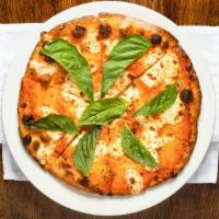 Margherita · tomato sauce, fresh mozzarella, basil